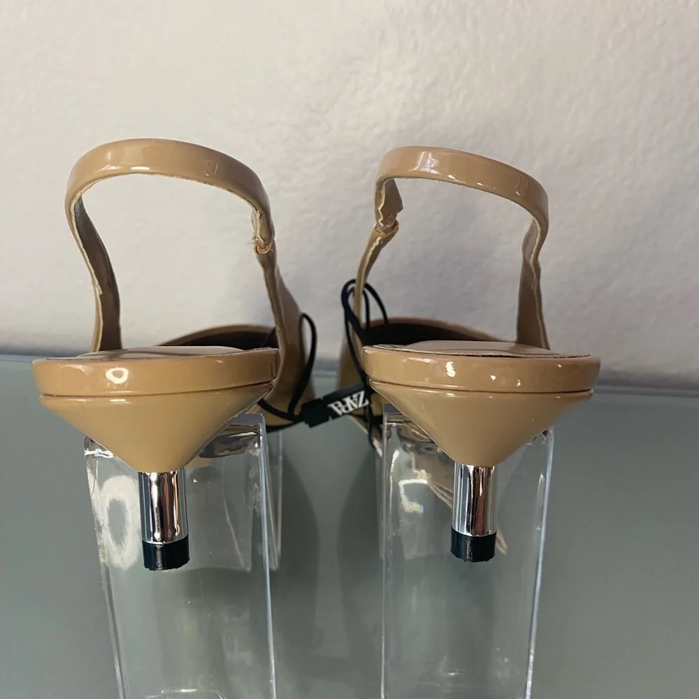 Zara NWT Kitten Heel Slingback Shoe Size 38. - Picture 5 of 9